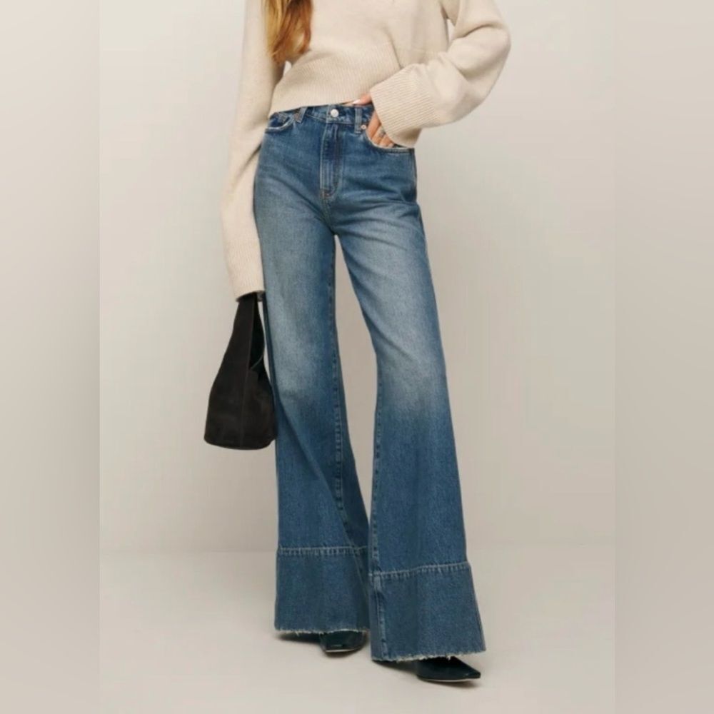 Reformation Penney High Rise Relaxed Flare Jeans 31